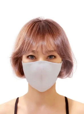 5 PK White Face & Mouth Mask Washable W/ NOSE WIRE Reusable - Triple Layer - Image 1 of 4