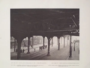 Fourth Ave Below The L Line Railway New York City 1927 Edward Hoppe Photogravure - Picture 1 of 2