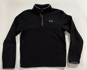Under Armour Pullover Quarter Zip Youth XL Long Sleeve Cold Gear Fleece Black - Picture 1 of 7