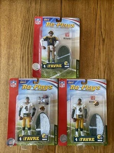 NFL GRACELYN 3 Set GREEN BAY PACKERS BRETT FAVRE RE-PLAYS V Figure New 3.75” - Imagen 1 de 10