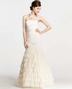 Ann Taylor Trumpet Wedding Bridal Dress Gown 14 $1500 - Picture 1 of 5