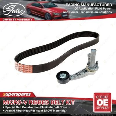 Gates Micro-V Ribbed Belt Kit for Peugeot 207 208 308 508 CC SW 2008 3008 1.6L - image 1 of 2