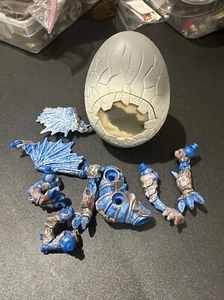 Mega Bloks Blue Frost Dragon #9893 Dragon Figure Parts & Egg Vintage HTF - Picture 1 of 7