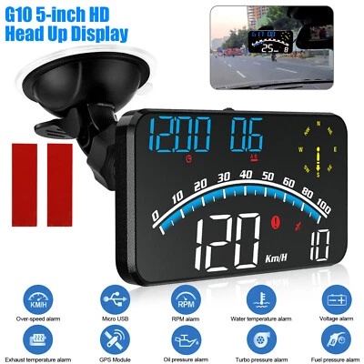 Universal Digital GPS Speedometer Car HUD Head Up Display MPH Overspeed Alarm - Image 1 of 4