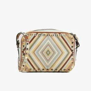 Valentino 1975 Multicolor Vitello Rockstud Native Couture Camera Print, One Size - Picture 1 of 12