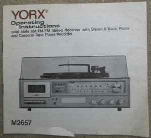Yorx M2657 AM/FM Receiver 8-Spur Kassette & Plattenspieler Bedienungsanleitung - Bild 1 von 4