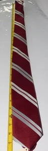 Vintage Marquis Tie Striped Necktie Wine & Silver Gray ~NWT~ - Picture 1 of 9