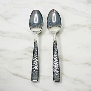 Lote de 2 cucharaditas Oneida ILLUMA de acero inoxidable martillado descontinuado 6,25" cubiertos - Imagen 1 de 11