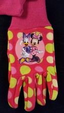 Disney Junior Kids Minnie Mouse & Daisy Pink Gardening Polka Dot Gloves 