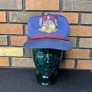 VTG Union Pacific Snapback Hat Railroad Train Elk Made In USA Blue Service Unit - Picture 1 of 8