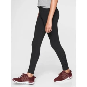 Athleta Girl Size XL (14) Mind The Mat Black Lattice Tight NEW - Picture 1 of 1
