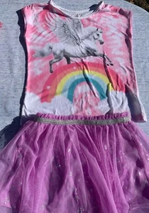 365 Kids Garanimals Unicorn & Butterfly Outfit Blouse Top Skirt Size 7 ❤️sj17j6 - Picture 1 of 9