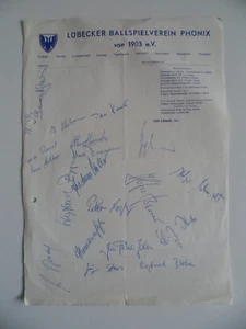 Phönix Lübeck 1967-1969 signiert Briefbogen #290 - Bild 1 von 2