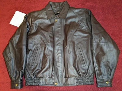 Vintage Leather World by Lucky Leather L Jacket Lined Bomber Motorcycle Foto 1 de 4