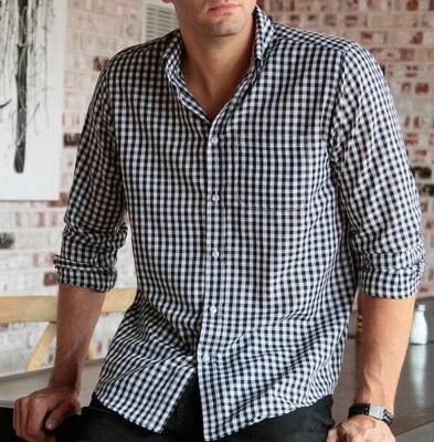 Ralph Lauren Purple Label Black&White Gingham Checked Dress Shirt-Sz16-Authentic - Image 1 of 4