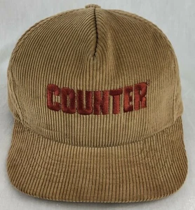 Counter SnapBack Trucker Corduroy Hat Cap Swingster USA Beige Farm Ag Vintage - Picture 1 of 10