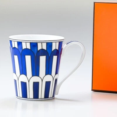 Hermes Bleus d'Ailleurs Mug Cup Blue Tableware Coffee Tea Ornament Auth New Box - Image 1 of 4