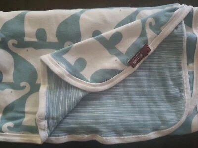 Milkbarn Blue Elephant Reversible Organic Cotton Security Blanket Lovey 30"  - Image 1 of 4