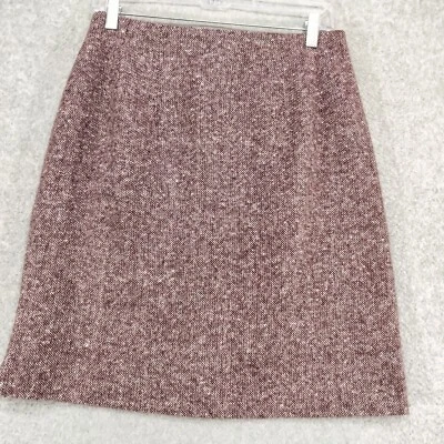 J.G. Falda lápiz gancho para mujer talla 10P vintage lana tweed borgoña blanco forrada Foto 1 de 4