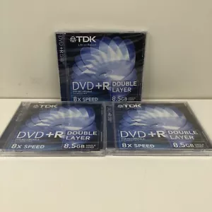 3x TDK DVD+R Double Layer 8.5GB 8x Speed Sealed Blank Discs - Picture 1 of 3