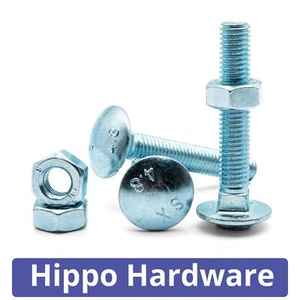 M6 M8 M10 Carriage Cup Square Bolts Coach Screws with Hexagon Nuts Zinc Steel - Picture 1 of 7