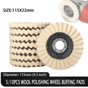 4.5" Wool Felt Flap Polishing Disc Wheel Metal Buffing Wheel For Angle Grinder - Picture 1 of 8