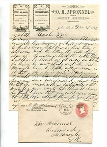 Cover & Letterhead OH McCONNEL HARDWARE 1883 JACKSON MI fancy cancel - Picture 1 of 2