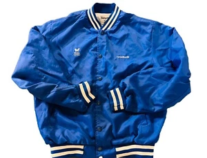 Vintage Wickes Lumber Blue Varsity Jacket Swingster Mens Size Large Made In USA - Picture 1 of 12
