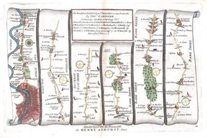 Antike Karte, The Road from London to St. Davids Platte 014, T Gardner, - Bild 1 von 1