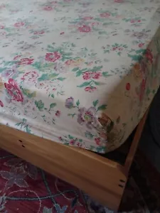 Vintage Ralph Lauren Garden Floral Queen Fitted Sheet Italy Doeskin Cotton - Picture 1 of 6