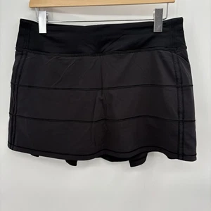 LULULEMON Pace Rival 15" Falda Con Pantalones Cortos Skort 8 Alto Negro Excelente #26A - Imagen 1 de 6