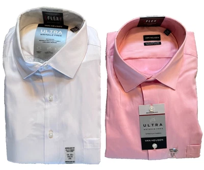 NEW Van Heusen Lot of  Shirt Mens 2XL 18.5 34/35 LS Reg Fit Ultra Wrinkle Free - Image 1 of 4