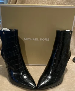 Michael Kors Damengröße 6,5 M mittelhoher Stiefel neu im Karton Einzelhandel 157,50 $ Krokoleder schwarz - Bild 1 von 6
