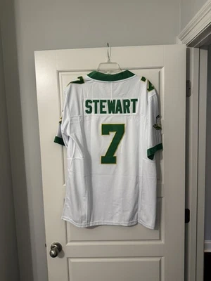 Evan Stewart #7 Oregon Ducks Football Jersey White Green Size XL, Fully Stitched - Image 1 of 2