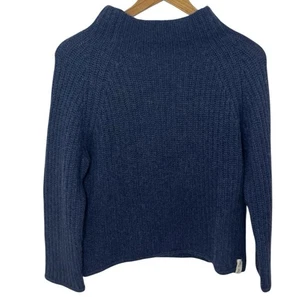 Henry Christ Kaschmir Pullover Blau Indigo Trichterkragen Small Pulli Kuschelig - Bild 1 von 10