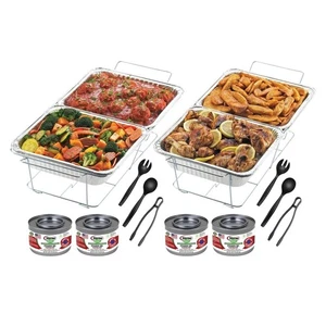Sterno Buffet Kit - 18 Piece Disposable Chafing Dish Set with Green Canned Heat - Picture 1 of 3