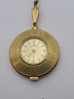 Vintage Bucherer Pendant Watch Swiss Made Enamel Necklace  - Image 1 of 4