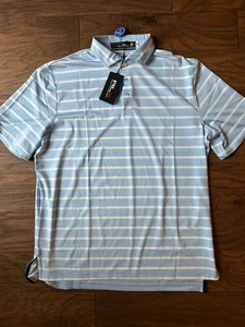 RLX Polo Ralph Lauren blau gestreiftes kurzärmliges feuchtigkeitsableitendes Stretch-Golfshirt $ 98 - Bild 1 von 3