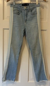 Veronica Beard 11" Carly Kick Flare Tuxedo Stripe High Rise Jeans Size 25. - Picture 1 of 8