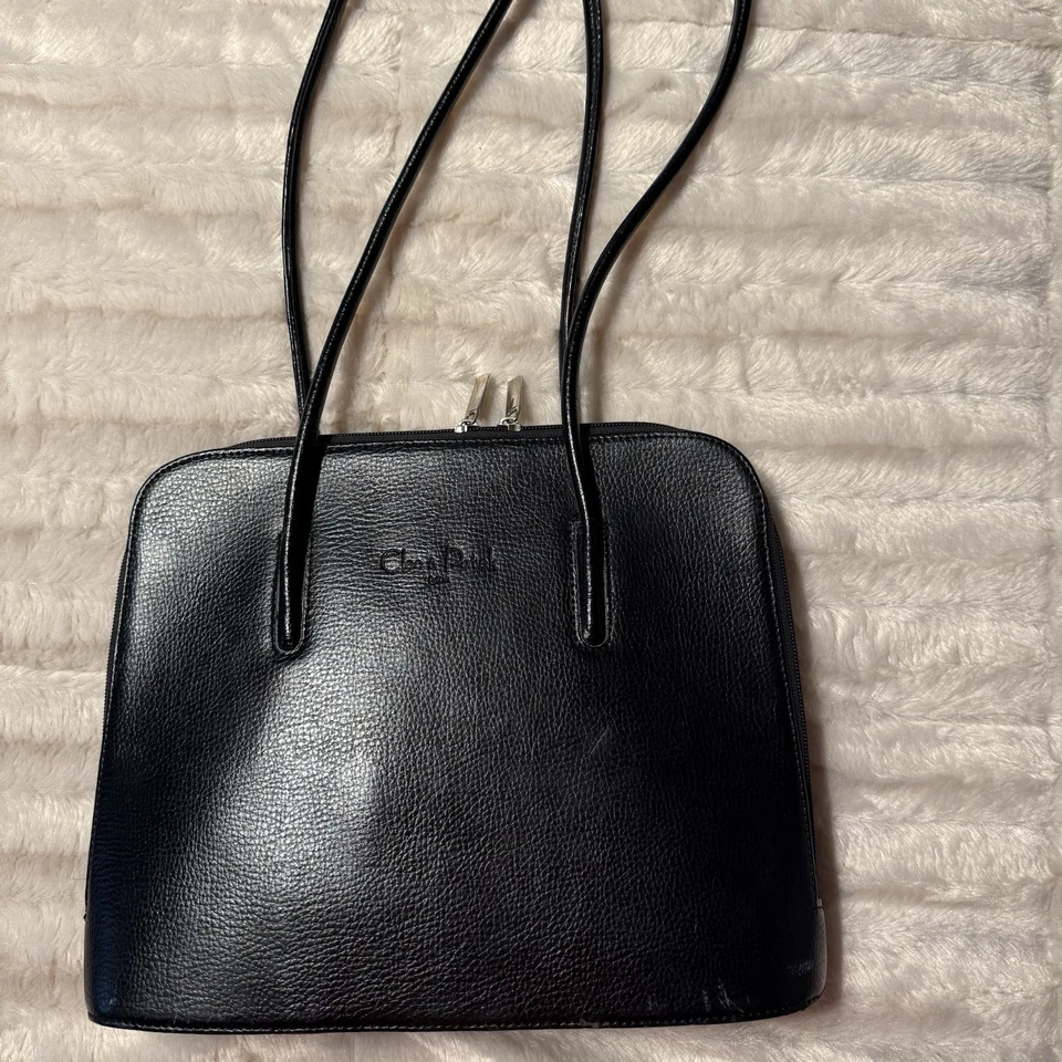 Cleo & Patek Paris Slim Fashion Genuine Leather Minimalist Shoulder Bag Black - Image 1 of 4