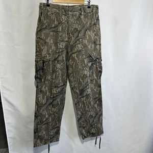 Mossy Oak Vintage TreeStand Camo Heavy Flannel Cargo Pants Mens M 34x31 - Picture 1 of 11