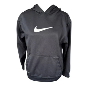 Nike Therma-Fit black long sleeve stretchy hooded sweatshirt hoodie women's L - Picture 1 of 9