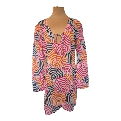 Túnica Mud Pie Totable Playa A Bar Vestido Encubrimiento Estampado Paraguas Talla Pequeña Nuevo Foto 1 de 4