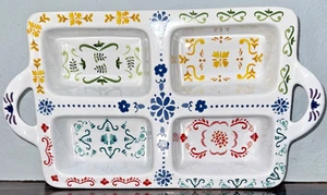 Nordic Ware Ceramic Collection 4 Mini Loaf Baker Handles Scandinavian 15"x 8.75" - Picture 1 of 10
