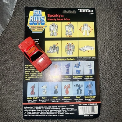 Tonka GoBots Sparky Action Figure 1984/5 Cardback Packaging Complete Works - Image 1 of 4