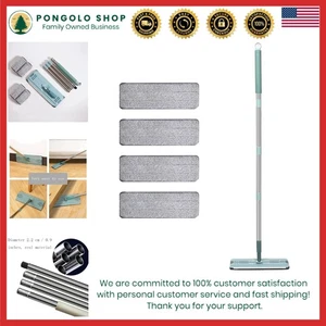 Fregona antipolvo para pisos de madera dura mango de poste de extensión de acero inoxidable 4 lavabos reutilizables... - Imagen 1 de 10