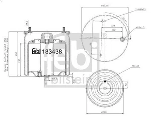 Bellow, air suspension FEBI 183438 for DAF CF 10.837 2015- - Picture 1 of 6