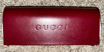 New Style Gucci Sunglasses Eyeglasses Bordeaux Leather Case with Cloth - Image 1 of 2