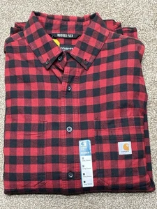 Carhartt Hombre Resistente Flex Relajado, Ajuste Peso Medio Franela Camisa Mediana Nueva - Imagen 1 de 8