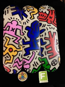 SUPER RARE Keith Haring Untitled Party Skateroom Skateboard Deck FULL SET - Picture 1 of 13